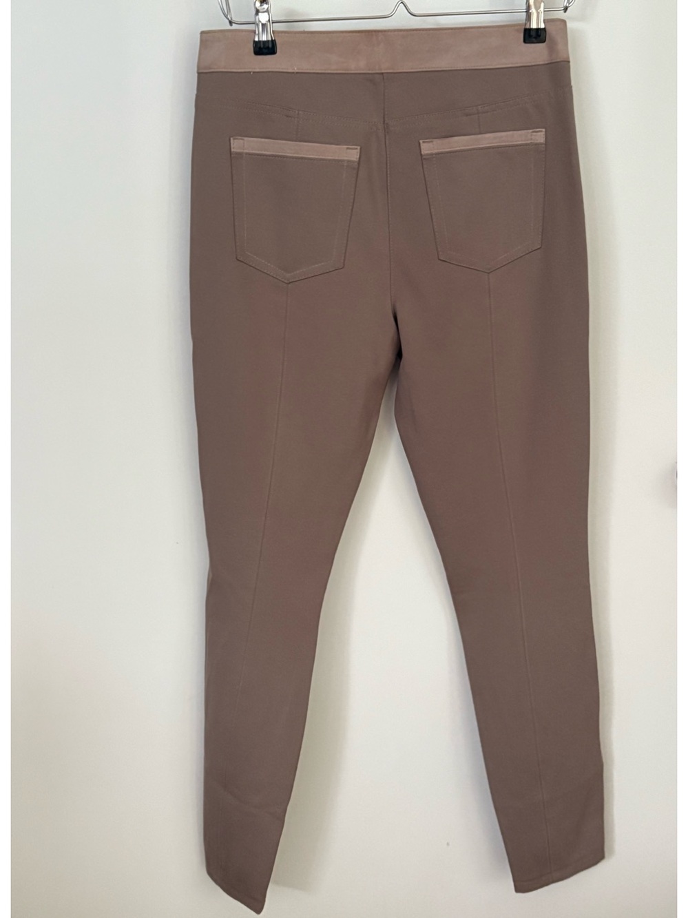 NWT White House Black Market “The Legging” Suede Leather Front Ponte Pants
